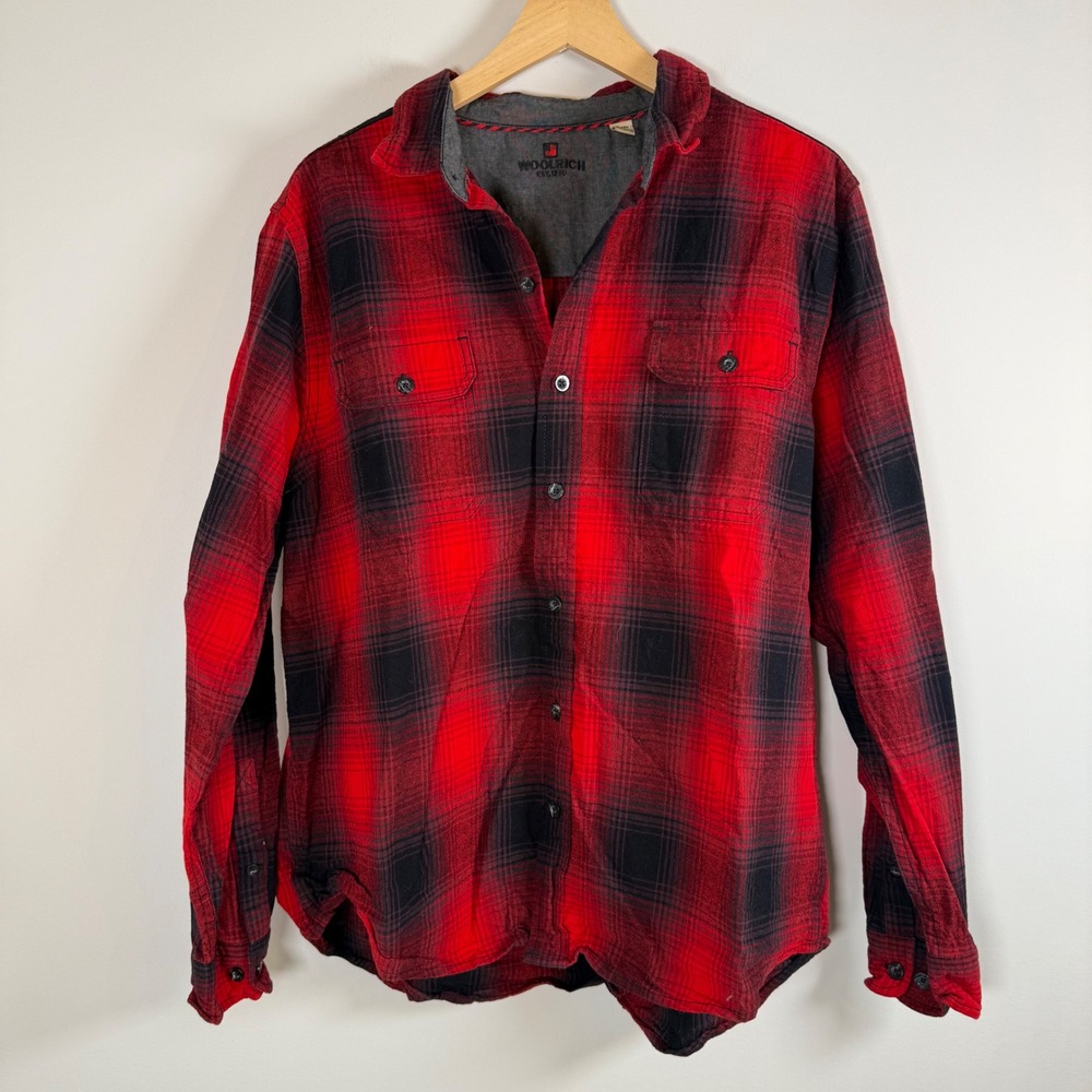 Woolrich Men's‎ Cotton Plaid Flannel Button Up Shirt Jacket Shacket Gorp Core XL